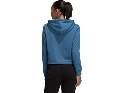 adidas Damen Essentials 3-Streifen Cropped Hoodie Blau