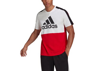 adidas Herren Essentials Colorblock Single Jersey T-Shirt Rot