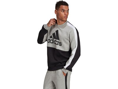 adidas Herren Essentials Colorblock Fleece Sweatshirt Silber