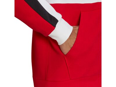 adidas Herren Essentials Colorblock Fleece Kapuzenjacke Rot