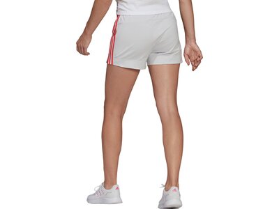 adidas Damen Essentials Slim 3-Streifen Shorts Silber