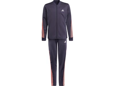 adidas Kinder AEROREADY 3-Streifen Polyester Trainingsanzug Grau