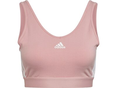 adidas Damen Essentials Removable Pads 3-Streifen Crop-Top Pink