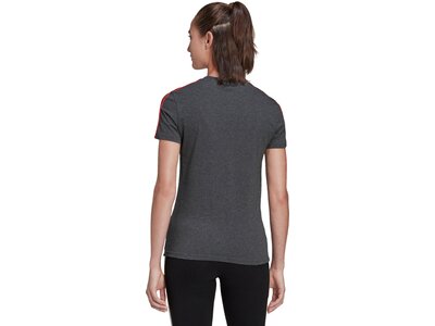 adidas Damen LOUNGEWEAR Essentials Slim 3-Streifen T-Shirt Grau