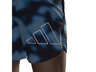 adidas Herren Run Icons Logo Graphic AOP Shorts Blau