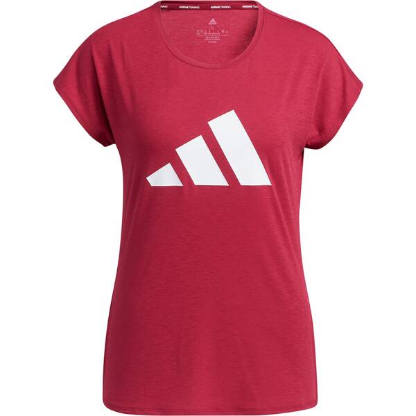 adidas Damen 3 Streifen Training T Shirt › Rot  - Onlineshop Intersport