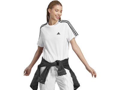 ADIDAS Damen Shirt Essentials 3-Streifen Single Jersey Weiß