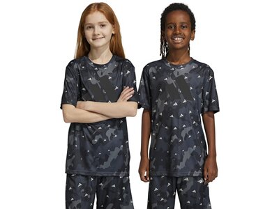 ADIDAS Kinder Shirt Train Essentials Seasonal AEROREADY Allover Print Regular-Fit Grau