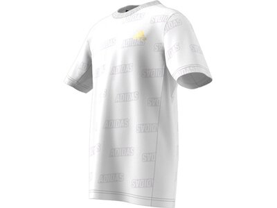 ADIDAS Kinder Shirt Brand Love Golden Allover Print Kids Weiß