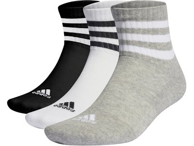 ADIDAS Herren Socken 3-Streifen Cushioned Sportswear Mid-Cut, 3 Paar Silber