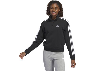ADIDAS Damen Sweatshirt Essentials 3-Streifen Quarter-Zip Schwarz