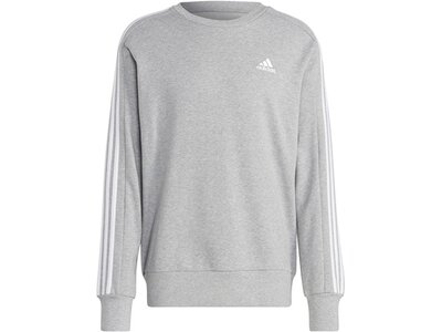 ADIDAS Herren Sweatshirt Essentials French Terry 3-Streifen Silber