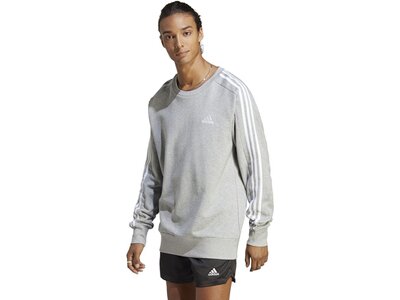 ADIDAS Herren Sweatshirt Essentials French Terry 3-Streifen Silber