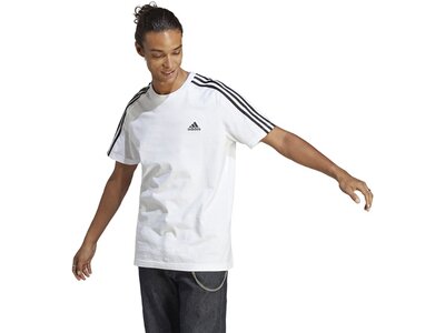 ADIDAS Herren Shirt Essentials Single Jersey 3-Streifen Weiß