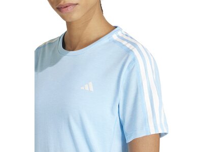 ADIDAS Damen T-Shirt Own the Run 3-Streifen Blau