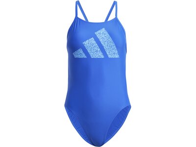 ADIDAS Damen Badeanzug 3 Bar Logo Print Blau