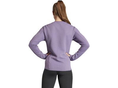 ADIDAS Damen T-Shirt Ultimate Running Conquer the Elements COLD.RDY Half-Zip Grau