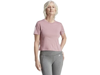 ADIDAS Damen Shirt Train Essentials Train Cotton 3-Streifen Crop Pink