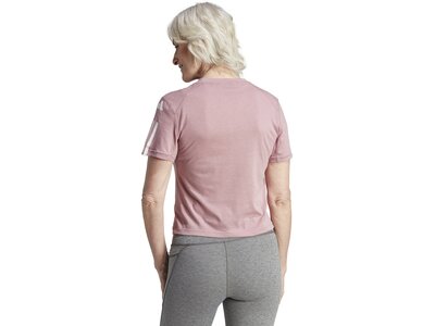 ADIDAS Damen Shirt Train Essentials Train Cotton 3-Streifen Crop Pink
