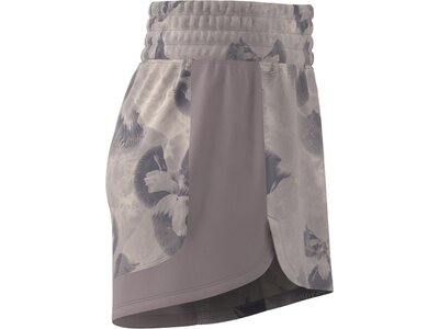 ADIDAS Damen Shorts Pacer Essentials AOP Flower Tie-Dye Knit Silber