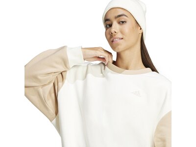 ADIDAS Damen Sweatshirt Essentials 3-Streifen Oversized Weiß