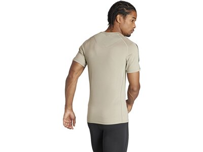 ADIDAS Herren Shirt Techfit 3-Streifen Training Grau