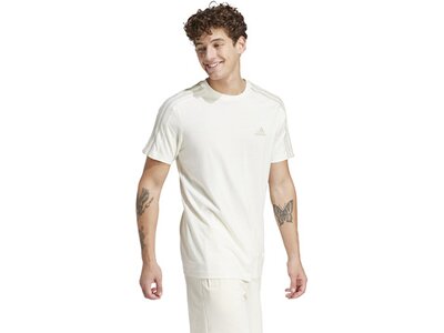 ADIDAS Herren Shirt Essentials Single Jersey 3-Streifen Grau
