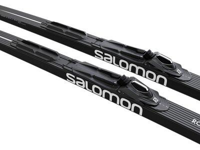 SALOMON Langlauf Ski XC SKI SET RC10 eSKIN VIT Soft+SHIN BDG Grau