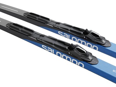 SALOMON Langlauf Ski XC SKI SET S/MAX eSKIN Med+ SHIIN BDG Grau