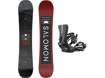SALOMON Snowboard BOARD SET PULSE+RHYTHM BLACK Grau