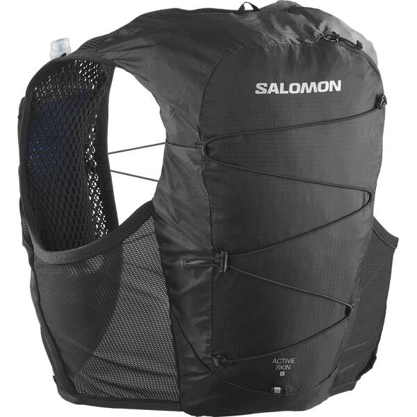 SALOMON Rucksack ACTIVE SKIN 8 with flasks BLACK/BLACK