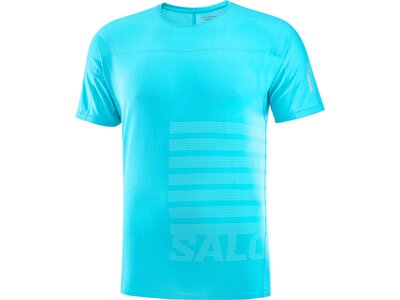 SALOMON Herren T-Shirt SENSE AERO SS TEE GFX M Peacock blue/WHI Blau