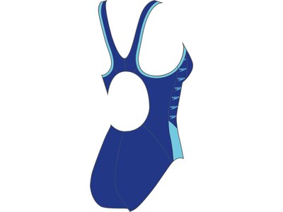 SPEEDO Damen Badeanzug Boom Logo Splice Muscleback Blau