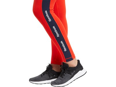 REEBOK Damen Leggings Essentials Linear Logo Rot