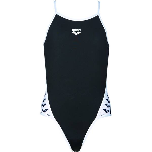 ARENA Mädchen Sport Badeanzug Team Stripe, Größe 128 in BLACK-WHITE 001331