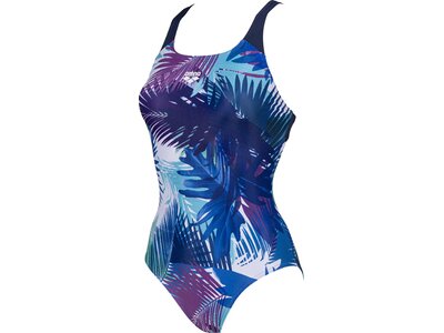 ARENA Damen Sport Badeanzug Palm Print Blau