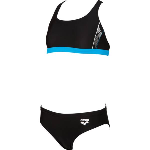 ARENA Mädchen Sport Bikini Skid, Größe 128 in Black/Turquoise/White 2A240