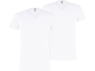 PUMA Basic Herren V-Ausschnitt T-Shirt 2er-Pack Weiß