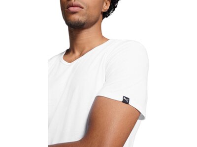 PUMA Basic Herren V-Ausschnitt T-Shirt 2er-Pack Weiß