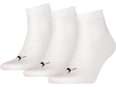 PUMA Plain Quarter-Socken 3er-Pack Weiß