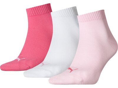 PUMA Plain Quarter-Socken 3er-Pack Pink