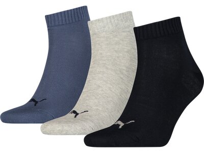 PUMA Plain Quarter-Socken 3er-Pack Blau