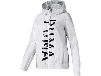 PUMA Damen Windbreaker-Jacke Be Bold Graphic Woven Jacket Grau
