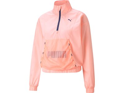 PUMA Damen Sweatshirt Train Logo Woven Quarter Z Pink