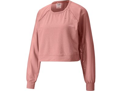 PUMA Damen Sweatshirt Crystalline Knit Mesh Long Pink