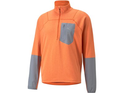 PUMA Herren T-Shirt M SEASONS POLYPROPYLENE RAINCELL 1/2 ZIP Orange
