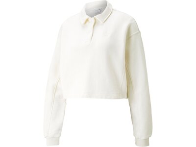 PUMA Damen Sweatshirt Infuse Fashion Polo Crew Weiß