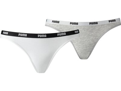PUMA Damen Slip Iconic Bikini 2er-Pack Silber