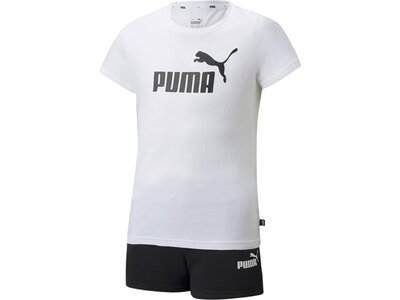 PUMA Kinder Sportanzug Logo Tee Shorts Set G Weiß