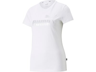 PUMA Damen Shirt ESS Metallic Logo Tee Weiß
